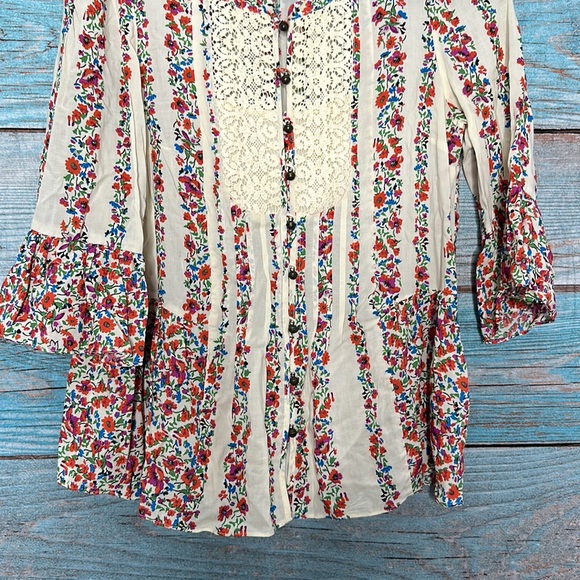 Anthropologie Maeve Floral Top Boho Chic Size 2 - Picture 5 of 7